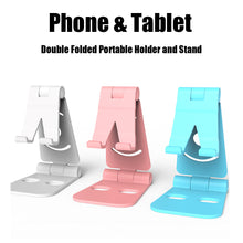 Load image into Gallery viewer, Portable Mini Mobile Phone Holder Foldable Desk Stand Holder 4 Degrees Adjustable Universal for iPhone Andorid Phone