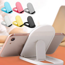 Load image into Gallery viewer, Portable Mini Mobile Phone Holder Foldable Desk Stand Holder 4 Degrees Adjustable Universal for iPhone Andorid Phone