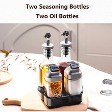 Load image into Gallery viewer, Kitchen Jars For Spices Rotating Glass Cruet Seasoning Jar Set BBQ Pepper Salt Shakers Paprika Bottle Kitchen Storage Rack Jar