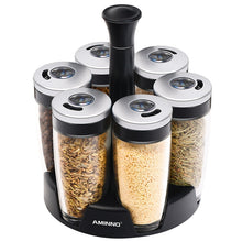 Load image into Gallery viewer, Kitchen Jars For Spices Rotating Glass Cruet Seasoning Jar Set BBQ Pepper Salt Shakers Paprika Bottle Kitchen Storage Rack Jar