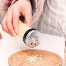 Load image into Gallery viewer, Kitchen Jars For Spices Rotating Glass Cruet Seasoning Jar Set BBQ Pepper Salt Shakers Paprika Bottle Kitchen Storage Rack Jar