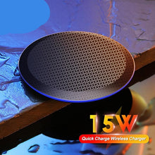 Load image into Gallery viewer, amzish 15W Fast QI Wireless Charger For iPhone 11 Pro 8 X XR XS Max 15W USB Quick Wireless Charging Pad For Samsung S10 S9 Note9