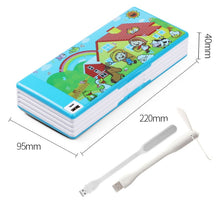 Load image into Gallery viewer, 2020 New Creative Multifunctional Pencil Case With Led Light Usb Mini Fan Student Stationery Box Korean Pencil Case Boy And Girl