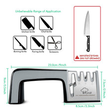Load image into Gallery viewer, Knife Sharpener 4 in 1 Diamond Coated&Fine Rod Knife Shears and Scissors Sharpening stone System Stainless Steel Blades