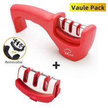 Load image into Gallery viewer, Knife Sharpener 4 in 1 Diamond Coated&Fine Rod Knife Shears and Scissors Sharpening stone System Stainless Steel Blades