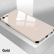 Load image into Gallery viewer, Luxury Tempered Glass Case For iPhone 7 6s 11 Pro Max X XR XS 8 Plus Xs Max Plating Mirror Cover Glossy Carcasas Coque Etui