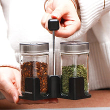 Load image into Gallery viewer, Kitchen Jars For Spices Rotating Glass Cruet Seasoning Jar Set BBQ Pepper Salt Shakers Paprika Bottle Kitchen Storage Rack Jar