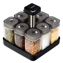 Load image into Gallery viewer, Kitchen Jars For Spices Rotating Glass Cruet Seasoning Jar Set BBQ Pepper Salt Shakers Paprika Bottle Kitchen Storage Rack Jar