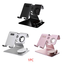 Load image into Gallery viewer, 2 In 1 Aluminum Alloy Charging Stand Station Tablet Mobile Phone Car Home Smart Watch Portable Desktop Office Holder Bracket