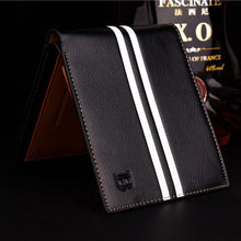 Load image into Gallery viewer, Classic Solid Leather Men's Wallets Purse For Man Striped Designer Male Credit Card Holders