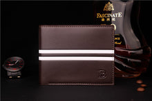 Load image into Gallery viewer, Classic Solid Leather Men's Wallets Purse For Man Striped Designer Male Credit Card Holders