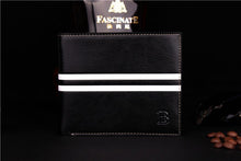 Load image into Gallery viewer, Classic Solid Leather Men's Wallets Purse For Man Striped Designer Male Credit Card Holders