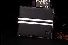 Load image into Gallery viewer, Classic Solid Leather Men's Wallets Purse For Man Striped Designer Male Credit Card Holders