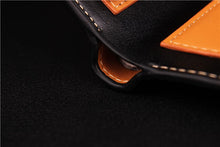 Load image into Gallery viewer, Classic Solid Leather Men's Wallets Purse For Man Striped Designer Male Credit Card Holders