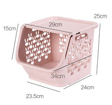 Load image into Gallery viewer, Home can stack storage baskets plastic toys storage kitchen snacks vegetable baskets bathroom racks