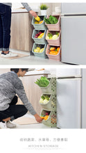 Load image into Gallery viewer, Home can stack storage baskets plastic toys storage kitchen snacks vegetable baskets bathroom racks