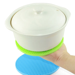 Kitchen Tools Gadgets 18/14cm Silicone Mat Heat Resistant Cup Mat Coasters Round Non-slip Table Placemat Kitchen Accessories M.