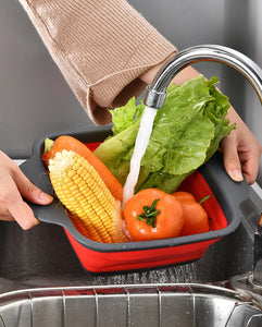 Kitchen Accessories Tools Foldable Fruit Vegetable Washing Basket Strainer Portable Colander Collapsible Drainer Kitchen Gadgets