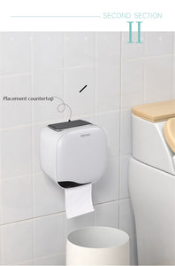 Bathroom Waterproof Tissue Box Plastic Bath Toilet Paper Holder Wall Mounted Paper Storage Box Double Layer Dispenser