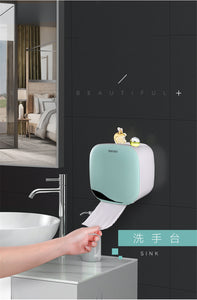Bathroom Waterproof Tissue Box Plastic Bath Toilet Paper Holder Wall Mounted Paper Storage Box Double Layer Dispenser