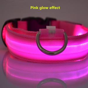 Dog Collar USB Charging LED Light Flashing Nylon Dog Leash For Puppy Small Medium Large Dog Walking Safe Pet Supplies