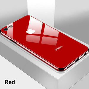 Luxury Tempered Glass Case For iPhone 7 6s 11 Pro Max X XR XS 8 Plus Xs Max Plating Mirror Cover Glossy Carcasas Coque Etui
