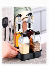 Load image into Gallery viewer, Kitchen Jars For Spices Rotating Glass Cruet Seasoning Jar Set BBQ Pepper Salt Shakers Paprika Bottle Kitchen Storage Rack Jar

