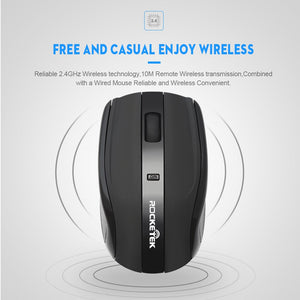 Rocketek USB Wireless Mouse 2.4G 1600DPI 3 buttons ergonomic for imac pro macbook laptop computer pc optical mini mice silent