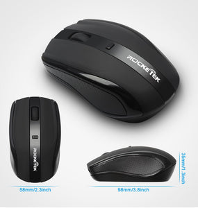 Rocketek USB Wireless Mouse 2.4G 1600DPI 3 buttons ergonomic for imac pro macbook laptop computer pc optical mini mice silent