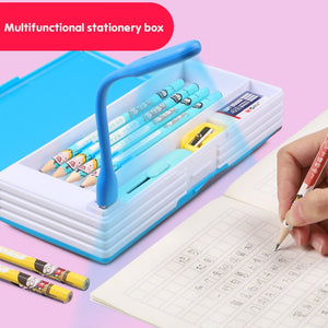 2020 New Creative Multifunctional Pencil Case With Led Light Usb Mini Fan Student Stationery Box Korean Pencil Case Boy And Girl