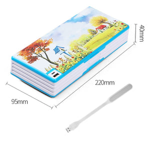 2020 New Creative Multifunctional Pencil Case With Led Light Usb Mini Fan Student Stationery Box Korean Pencil Case Boy And Girl