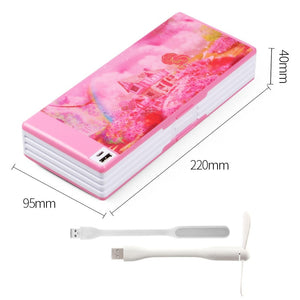 2020 New Creative Multifunctional Pencil Case With Led Light Usb Mini Fan Student Stationery Box Korean Pencil Case Boy And Girl