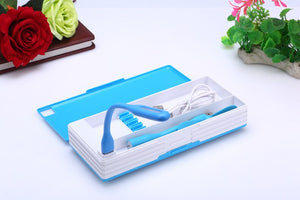 2020 New Creative Multifunctional Pencil Case With Led Light Usb Mini Fan Student Stationery Box Korean Pencil Case Boy And Girl