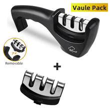 Load image into Gallery viewer, Knife Sharpener 4 in 1 Diamond Coated&amp;Fine Rod Knife Shears and Scissors Sharpening stone System Stainless Steel Blades
