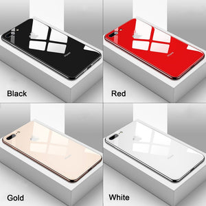 Luxury Tempered Glass Case For iPhone 7 6s 11 Pro Max X XR XS 8 Plus Xs Max Plating Mirror Cover Glossy Carcasas Coque Etui