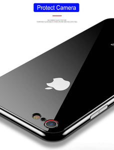 Luxury Tempered Glass Case For iPhone 7 6s 11 Pro Max X XR XS 8 Plus Xs Max Plating Mirror Cover Glossy Carcasas Coque Etui