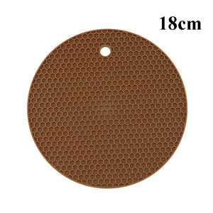 Kitchen Tools Gadgets 18/14cm Silicone Mat Heat Resistant Cup Mat Coasters Round Non-slip Table Placemat Kitchen Accessories M.