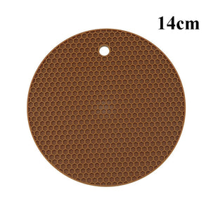 Kitchen Tools Gadgets 18/14cm Silicone Mat Heat Resistant Cup Mat Coasters Round Non-slip Table Placemat Kitchen Accessories M.