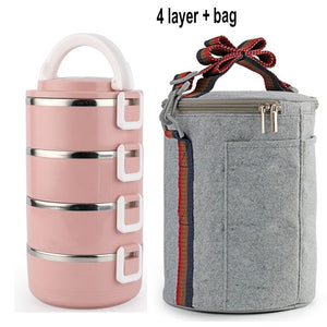 Stainless Steel Heat Preservation Lunch Box 1 Pieces Adult Business Bento Box  Food Container For Kids Portable Picnic School