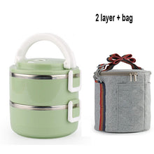Load image into Gallery viewer, Stainless Steel Heat Preservation Lunch Box 1 Pieces Adult Business Bento Box  Food Container For Kids Portable Picnic School
