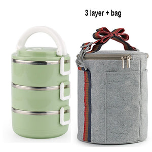 Stainless Steel Heat Preservation Lunch Box 1 Pieces Adult Business Bento Box  Food Container For Kids Portable Picnic School