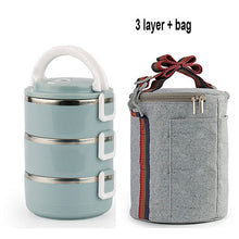 Load image into Gallery viewer, Stainless Steel Heat Preservation Lunch Box 1 Pieces Adult Business Bento Box  Food Container For Kids Portable Picnic School
