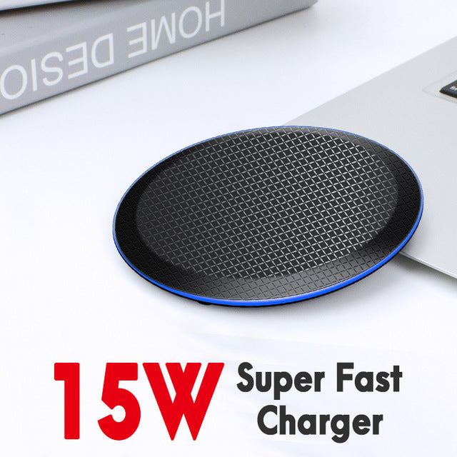 amzish 15W Fast QI Wireless Charger For iPhone 11 Pro 8 X XR XS Max 15W USB Quick Wireless Charging Pad For Samsung S10 S9 Note9