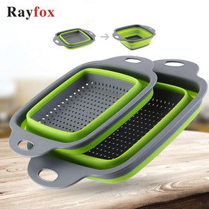 Kitchen Accessories Tools Foldable Fruit Vegetable Washing Basket Strainer Portable Colander Collapsible Drainer Kitchen Gadgets