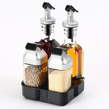 Load image into Gallery viewer, Kitchen Jars For Spices Rotating Glass Cruet Seasoning Jar Set BBQ Pepper Salt Shakers Paprika Bottle Kitchen Storage Rack Jar
