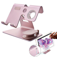 Load image into Gallery viewer, 2 In 1 Aluminum Alloy Charging Stand Station Tablet Mobile Phone Car Home Smart Watch Portable Desktop Office Holder Bracket
