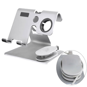 2 In 1 Aluminum Alloy Charging Stand Station Tablet Mobile Phone Car Home Smart Watch Portable Desktop Office Holder Bracket