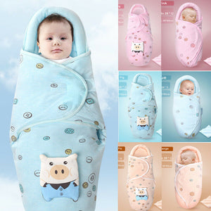 0-8M Newborn Baby Cotton Blanket Swaddle Cute Cartoon Toddler Winter Warm Sleeping Bags Sleep Sack Little Baby Stroller Wrap