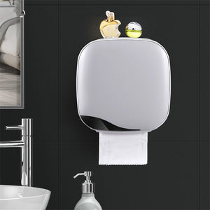 Bathroom Waterproof Tissue Box Plastic Bath Toilet Paper Holder Wall Mounted Paper Storage Box Double Layer Dispenser