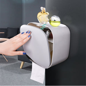 Bathroom Waterproof Tissue Box Plastic Bath Toilet Paper Holder Wall Mounted Paper Storage Box Double Layer Dispenser